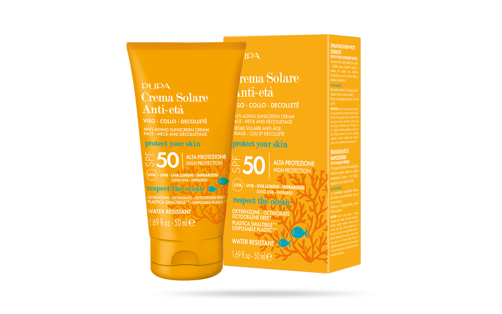 Cr&egrave;me Solaire Anti-ageSPF 50 Visage,Cou et D&eacute;collete (50 ml) - PUPA Milano
